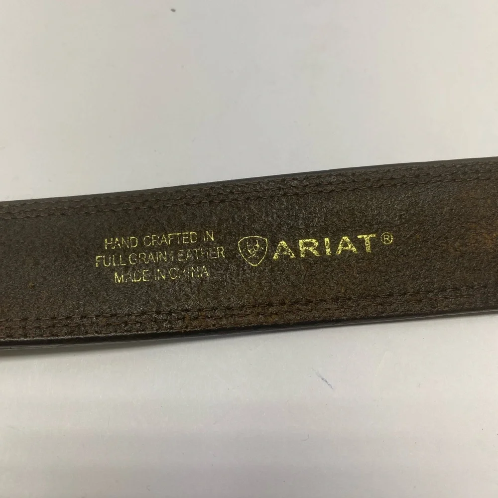 Ariat Brown Leather Belt with Silver Buckle